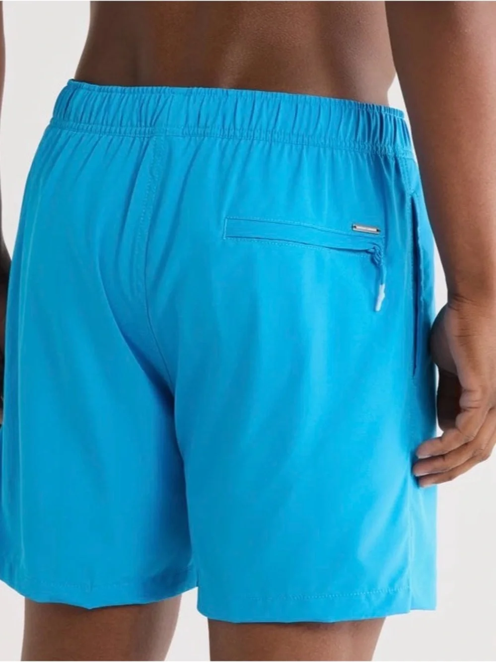 Men's Bright Aqua Swim Trunks with Drawstring